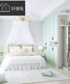 Customized furniture Small fresh green TV cabinet Double bed Shoe cabinet Wardrobe Combination cabinet Whole house design