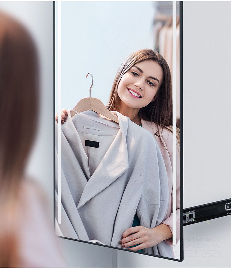 Wardrobes with rotating push-pull smart LED lamp fitting mirror, suitable for use in custom wardrobes, smart mirrors, lockers and smart home/smart furniture or other custom furniture recommended by our designers