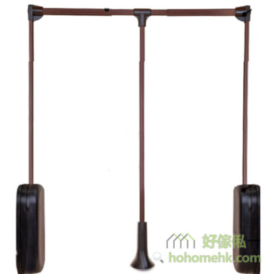 Two-way cushioning pull-down hanging rod