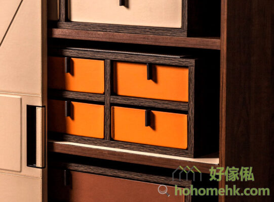 Modern light luxury wardrobe leather clothing and hat storage drawer