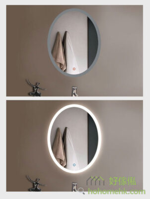 LED light with HD Smart Oval bathroom mirror