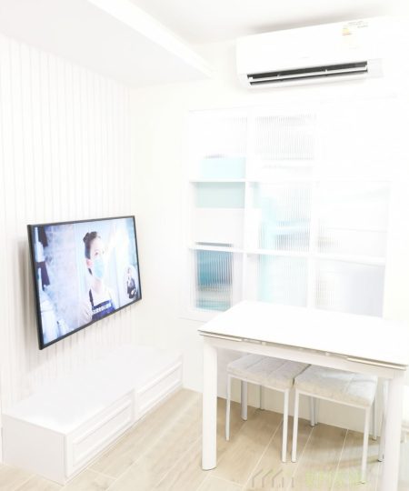 Pure white public housing modular cabinet connected room invisible door