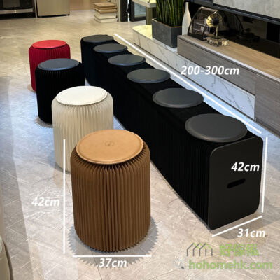 Detailed size of kraft telescopic stool (round stool/bench)