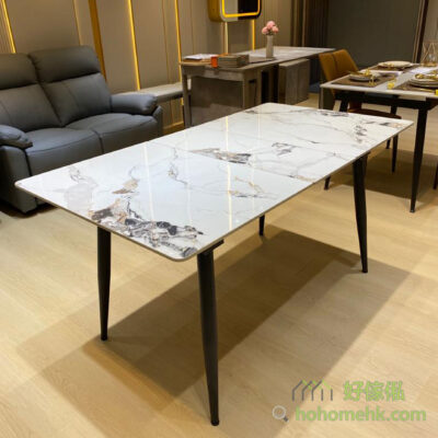 Light and thin TinyR rock plate telescopic table, with a young body of frosted steel feet, full of elegant light luxury, enhance the temperament of home!