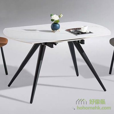 Slim carbon steel table feet, no top feet, coupled with the expansion design, make the table more stable and not easy to tip over.