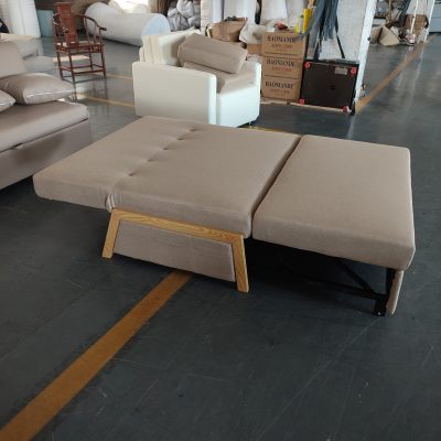 Carding bed factory real photo :125cm wide two seat, milk tea apricot color fabric material (color: Huayu Brothers Natu NatU-09)