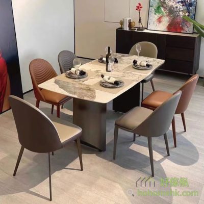 Rectangular dining table, spacious and practical: the rock panels are durable and the charcoal tops add an understated elegance, giving you plenty of room to eat, whether it's a family dinner or a gathering of friends.