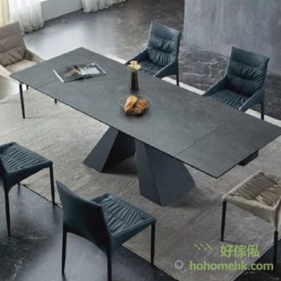 Oversized rock plate telescopic dining table, with left and right sides of the lengthened table surface, maximum speed to provide longer table space, and left and right can be extended independently,1.4 meters long dining table instant change to 2 meters long dining table, sitting 8-10 people easily.