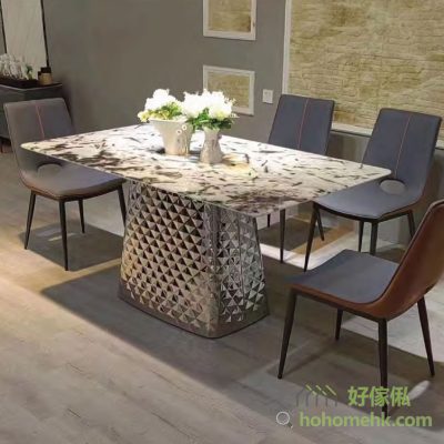 High quality rock plate, as if stone grain, elegant temperament: The table is made of high quality rock plate, the surface shows a unique as if stone grain, emitting a noble and elegant atmosphere. This material is not only hard and durable, but also easy to clean, and can meet your needs for a long time.