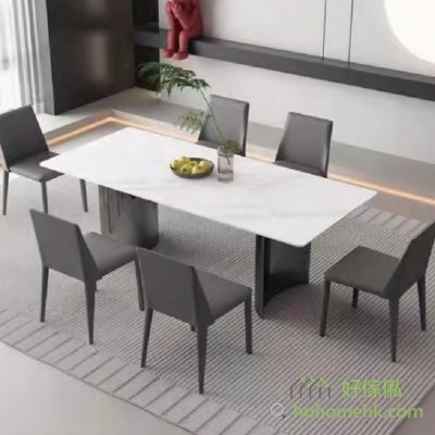 Rectangular design, simple atmosphere: The dining table adopts rectangular design, the lines are simple and smooth, highlighting the modern simple style. The surface is smooth and soft, and it feels comfortable to the touch, making every meal a pleasure.