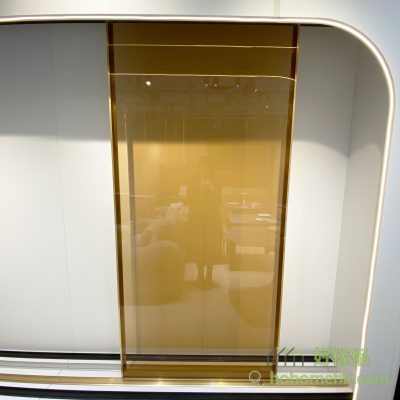 Light luxury choice: gold aluminum frame + brown glass door