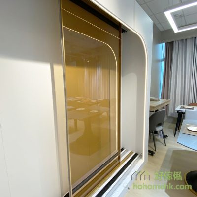 Light luxury choice: gold aluminum frame + brown glass door