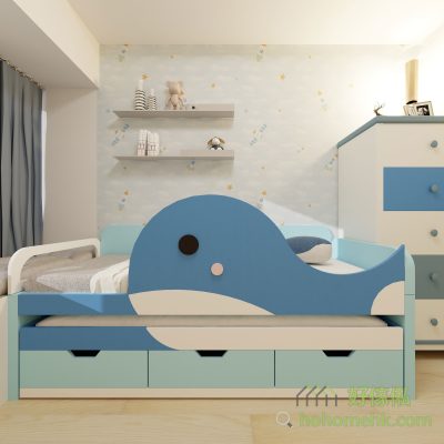 Mother and child bed design, can pull more than one child bed out of the bed, bed box under the universal wheel, easy to pull out the bed frame, leave the worker sister to sleep, or mother to come to sleep with children at night are very convenient.