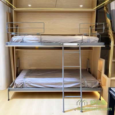 Double deformation bed, non-general bed, not only can turn out 2 beds, but also can be put away, immediately vacate the room or living room space, release the space, open the table to eat, spread out yoga mat to play yoga.