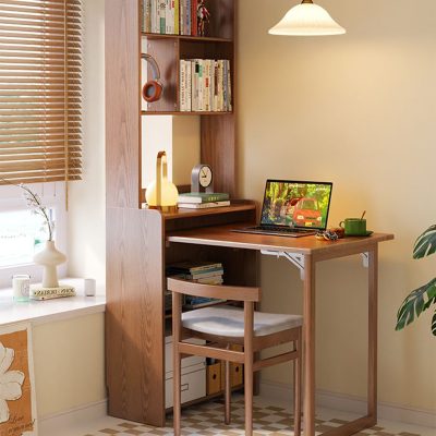 Use the combination of table and bookshelf, and books will no longer run out of space