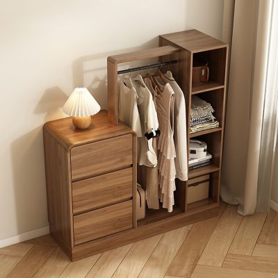 Everything walnut color (bucket cabinet hanger) capacity comparable to a small wardrobe