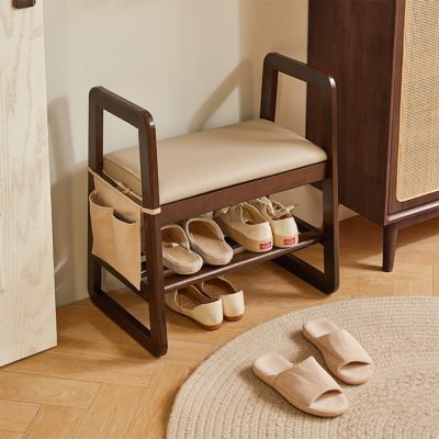 The bottom of the shoe stool is thickened fence layer, which can be put temporary shoes, convenient storage.