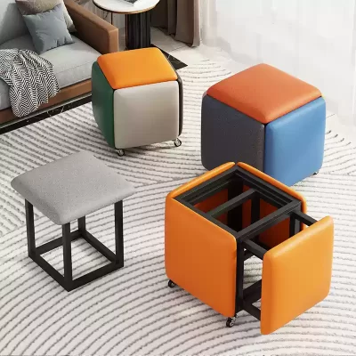 Wyatt Rubik's Cube Stack stool, mini shape, can be folded, perfect for small units