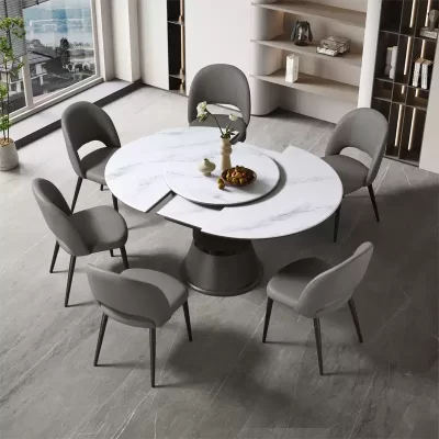 The circle can be flexible and elliptical, the table and oval table can change freely, and the small space can also have a big table, whether it is a warm home of three people, or relatives and friends can easily cope with it