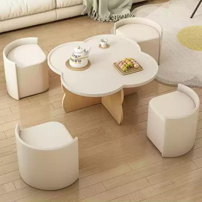 Built-in four soft bag tea stool, open can be added to sit when not in use, daily does not take up space