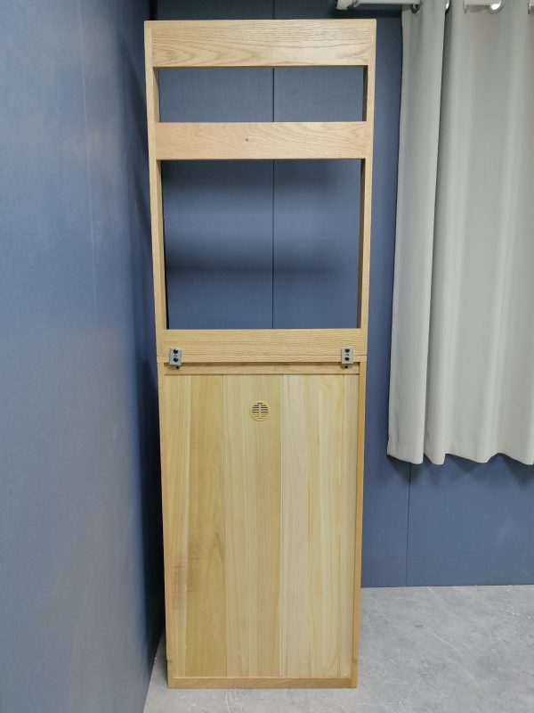 工廠實拍：Noya實木超薄鞋櫃加配衣帽架，原木色，65cm寬x20cm深x211cm高