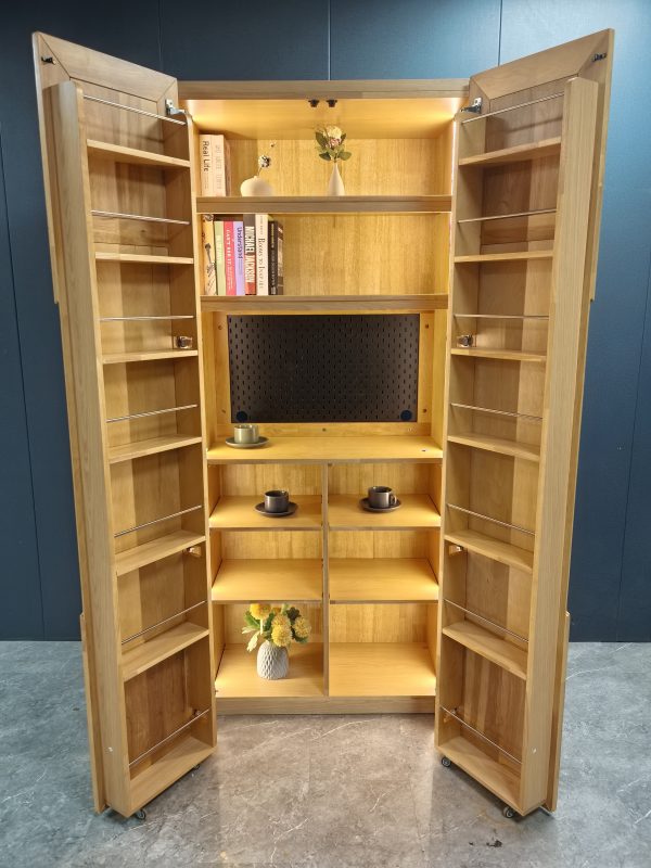 工廠實拍：Zipper雙開門實木收納櫃，原木色