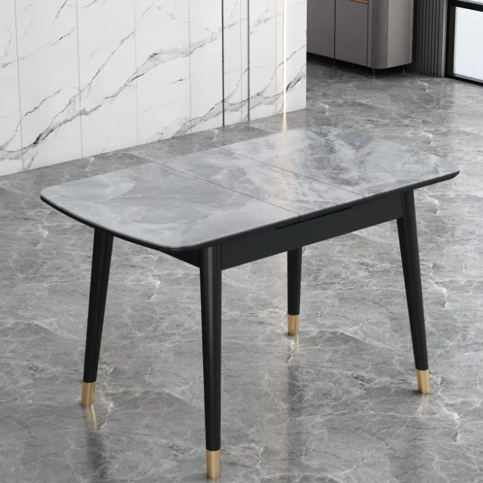 亮光意大利灰岩板+黑腳