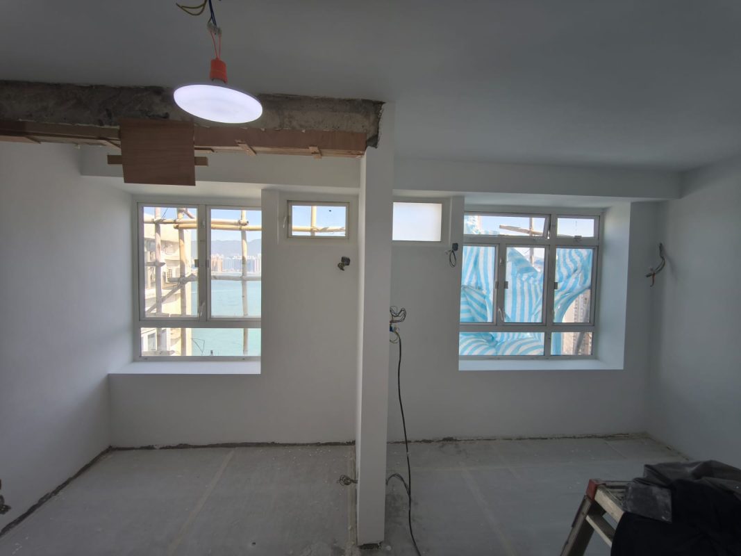 城市花園全屋剷底批灰油油完成！