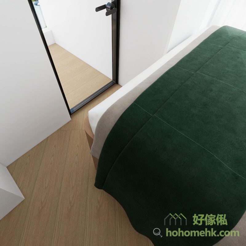 空間小走道窄，為了安全的家居生活，所有邊邊角角都做成圓角就最安全了！